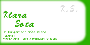 klara sota business card